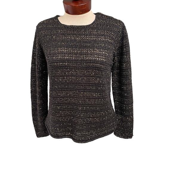 VTG Chicos Open Knit Lightweight Sweater Sz 0 Small Casual Capsule Minimalist - Picture 1 of 3